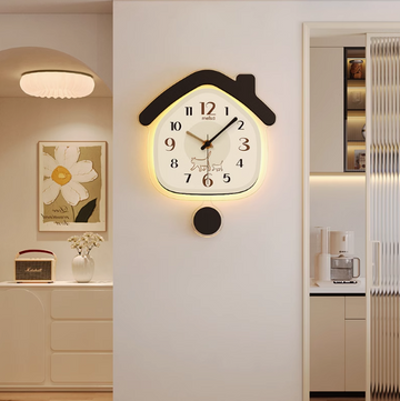 Cream style living room wall clock 2025 Living Room Clock Wall Art TV Background Wall Clock