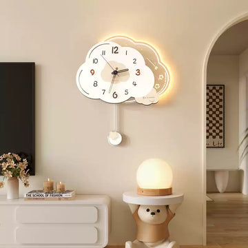 Living Room Clock Wall Art TV Background Wall Clock Sconce Painting Dining Room Luminous Wall Clock